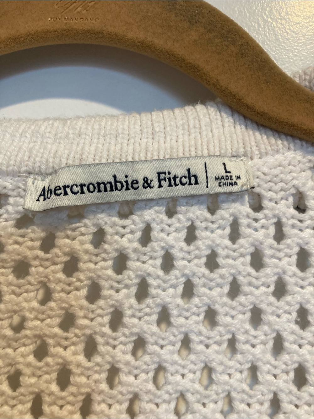 Abercrombie & Fitch White Open-Knit Sweater - Picture 3 of 4